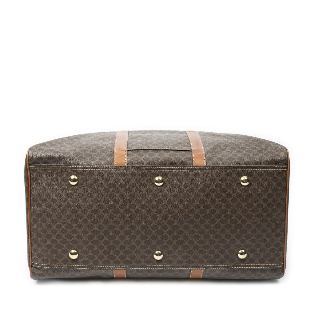 Celine Vintage Large Travel Boston Brown Macadam Canvas Shoulder — view 6