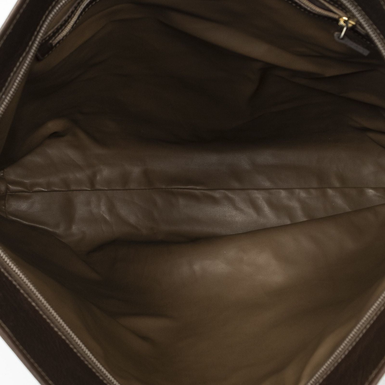 Fendi Vintage Large Tote Brown Grain Calf Skin Leather — view 9