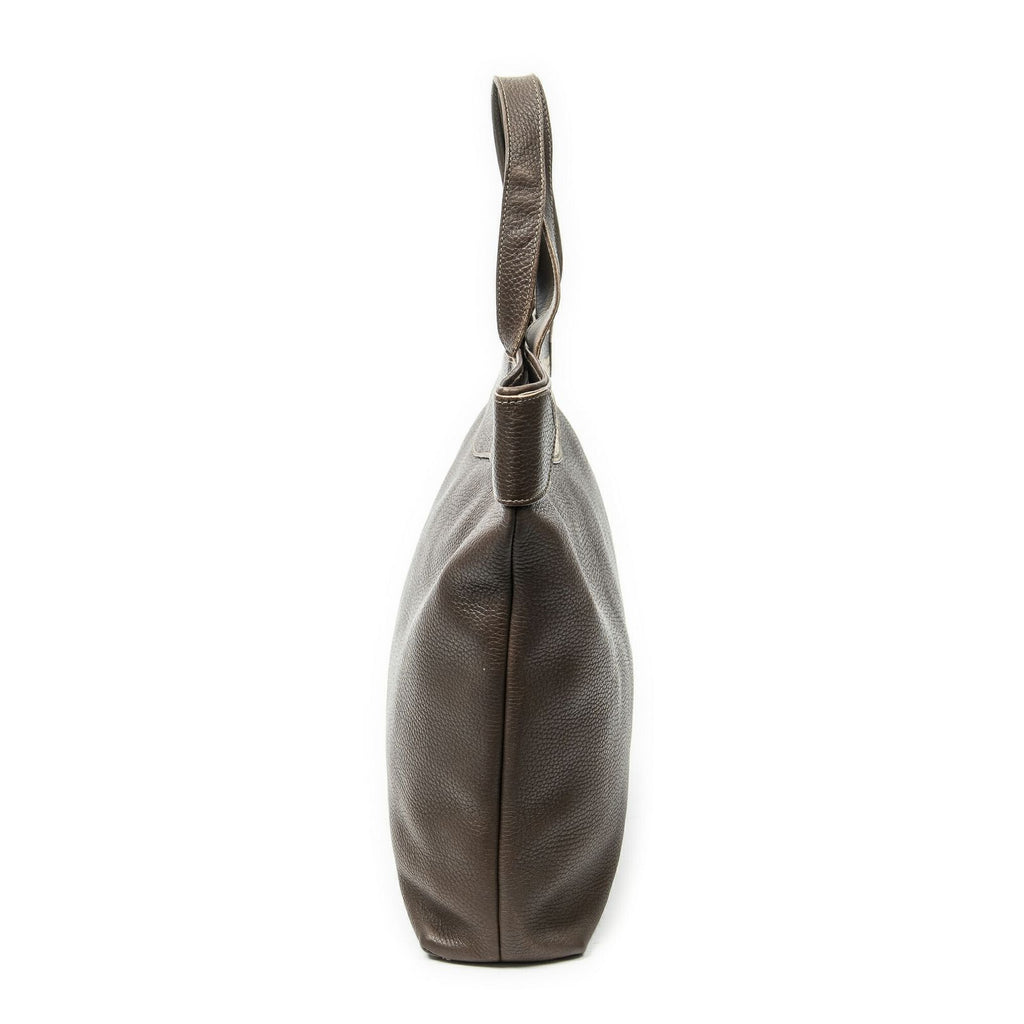 Fendi Vintage Large Tote Brown Grain Calf Skin Leather — view 4