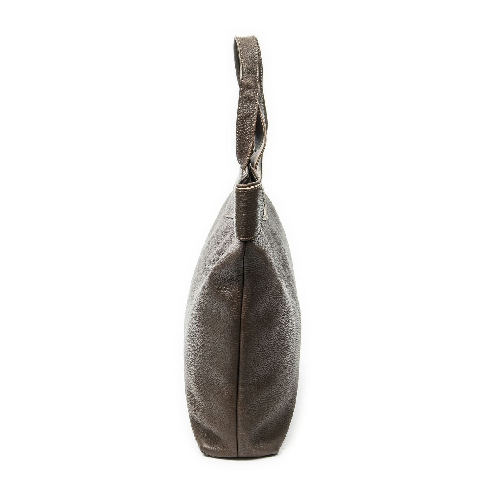 Fendi Vintage Large Tote Brown Grain Calf Skin Leather — view 4
