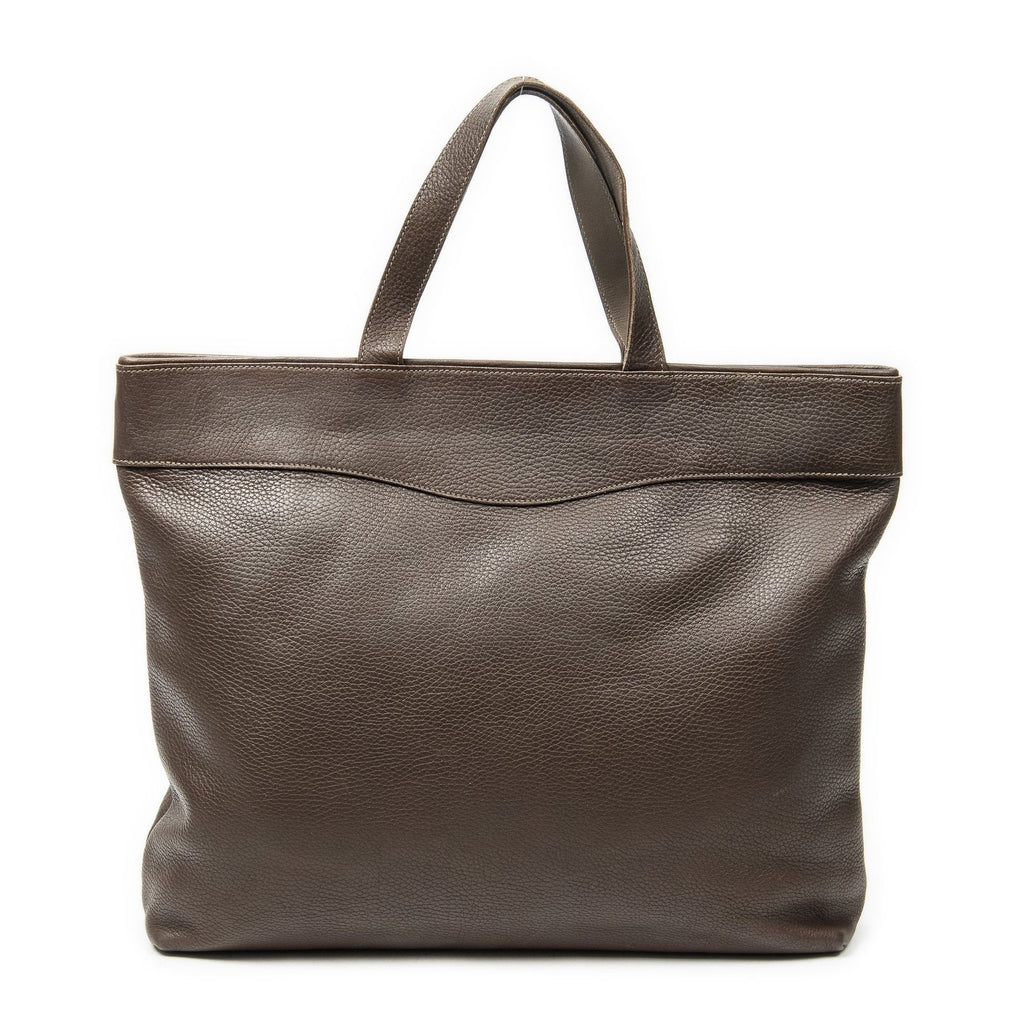 Fendi Vintage Large Tote Brown Grain Calf Skin Leather — view 5