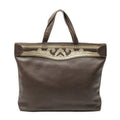 Fendi Vintage Large Tote Brown Grain Calf Skin Leather