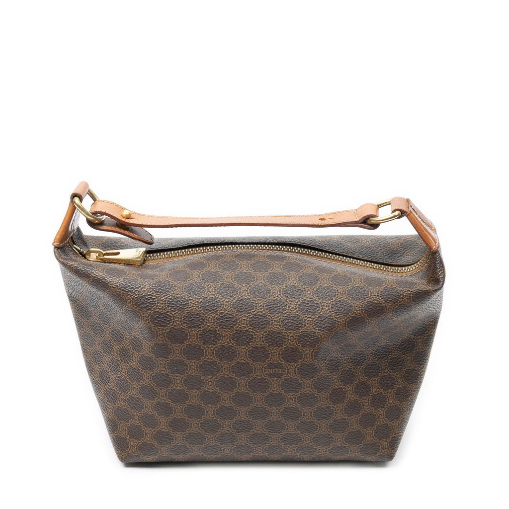 Celine Vintage Mini Handbag Brown Macadam Canvas