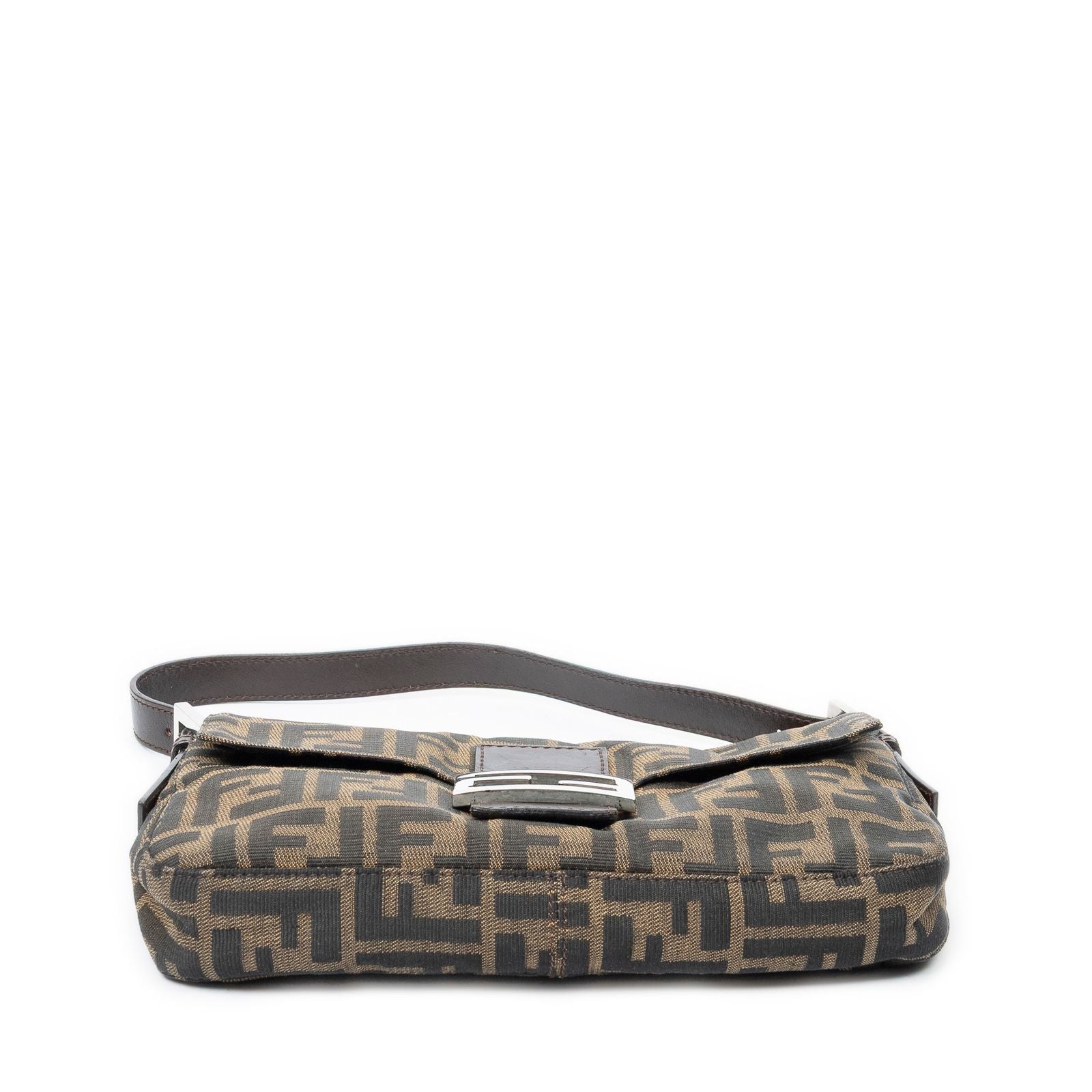 Fendi Baguette Tan Dark Brown Zucca Canvas Messenger — view 6