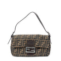 Fendi Baguette Tan Dark Brown Zucca Canvas Messenger