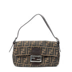 Fendi Baguette Tan Dark Brown Zucca Canvas Messenger