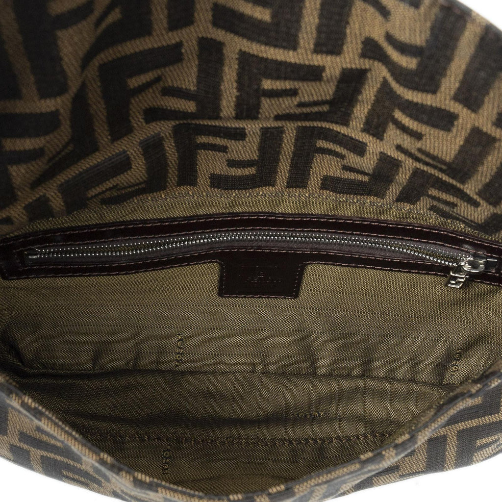 Fendi Baguette Tan Dark Brown Zucca Canvas Messenger — view 9