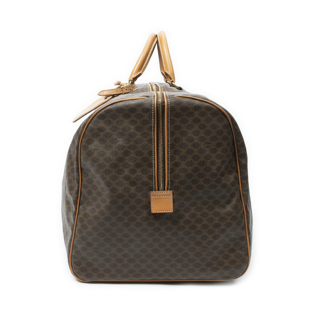 Celine Vintage Large Travel Boston Brown Macadam Canvas Shoulder — view 3