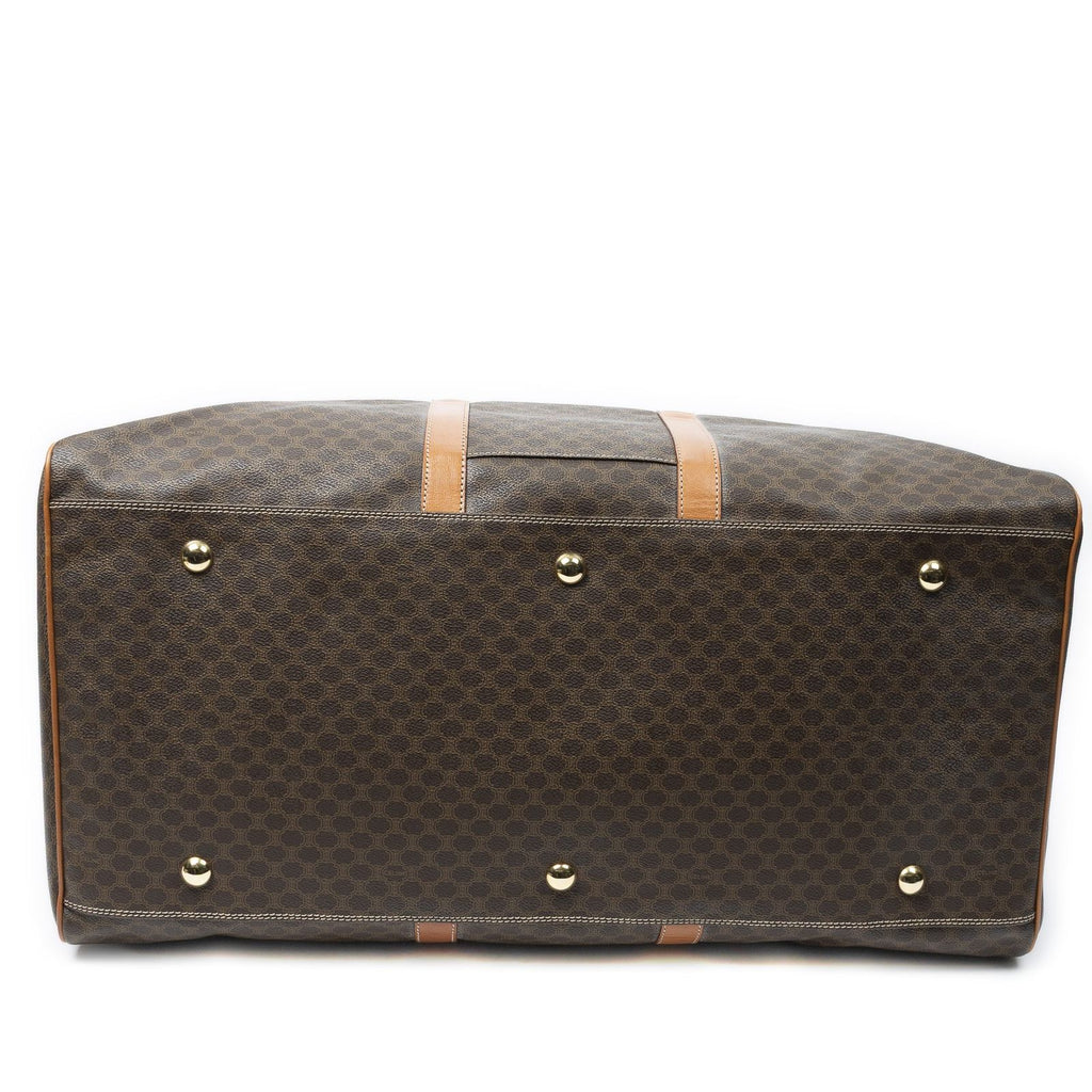 Celine Vintage Large Travel Boston Brown Macadam Canvas Shoulder — view 6