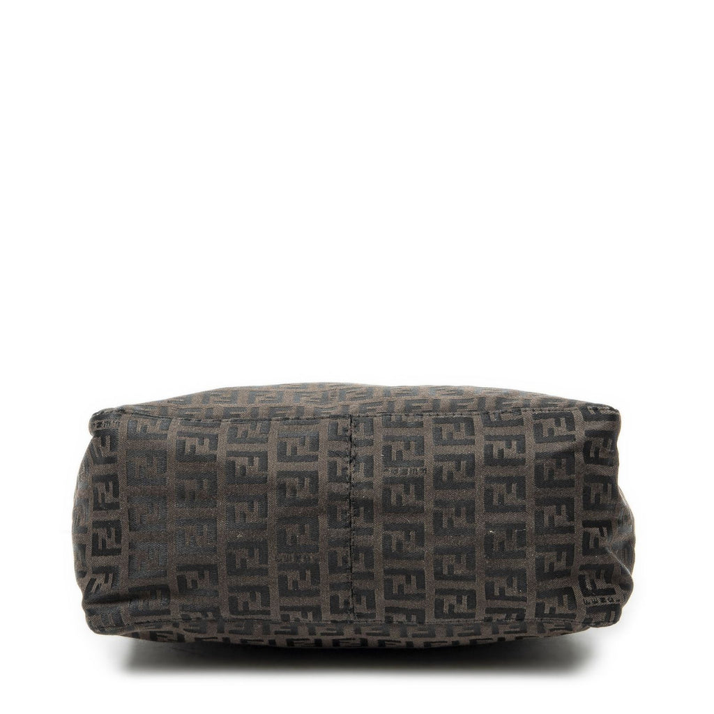 Fendi Mini Pochette Dark Brown Black Zucchino Canvas Pouch — view 6