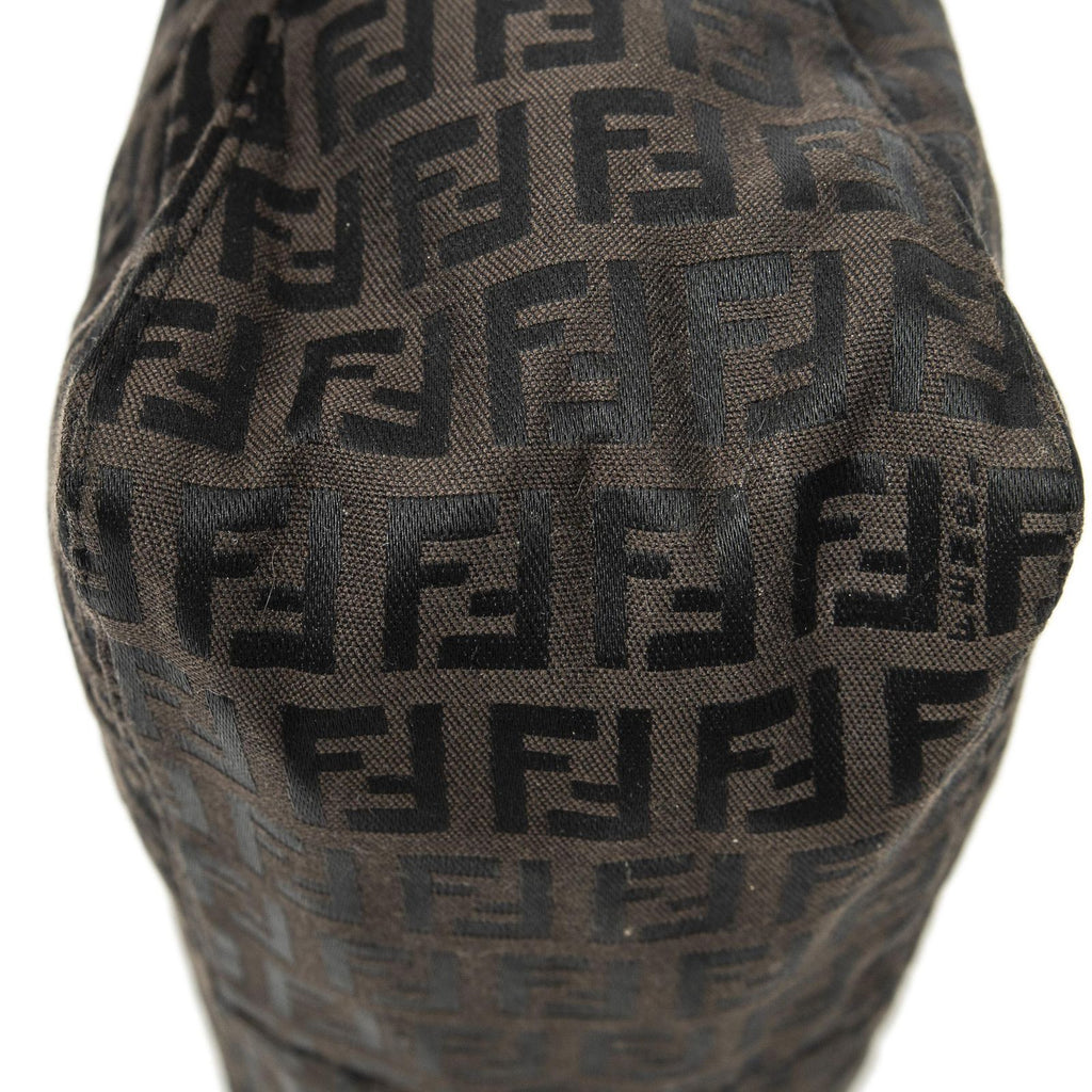 Fendi Mini Pochette Dark Brown Black Zucchino Canvas Pouch — view 8