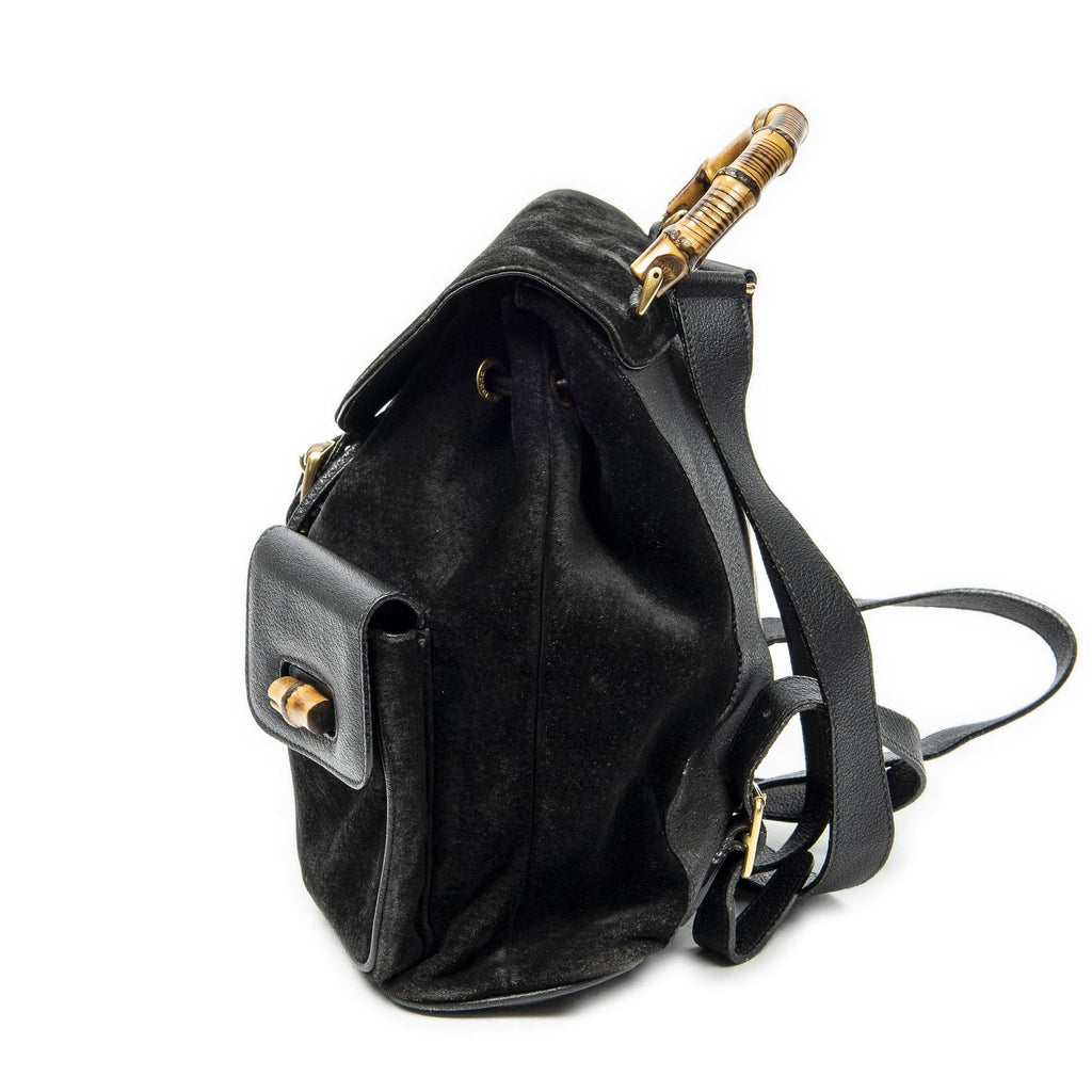 Gucci Rajibanbu Backpack Black Suede Leather — view 3
