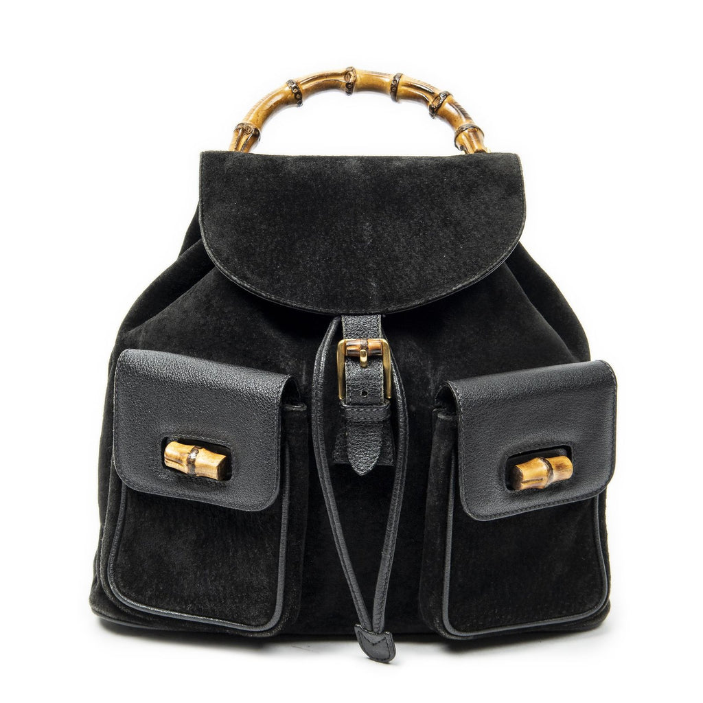Gucci Rajibanbu Backpack Black Suede Leather