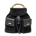 Gucci Rajibanbu Backpack Black Suede Leather