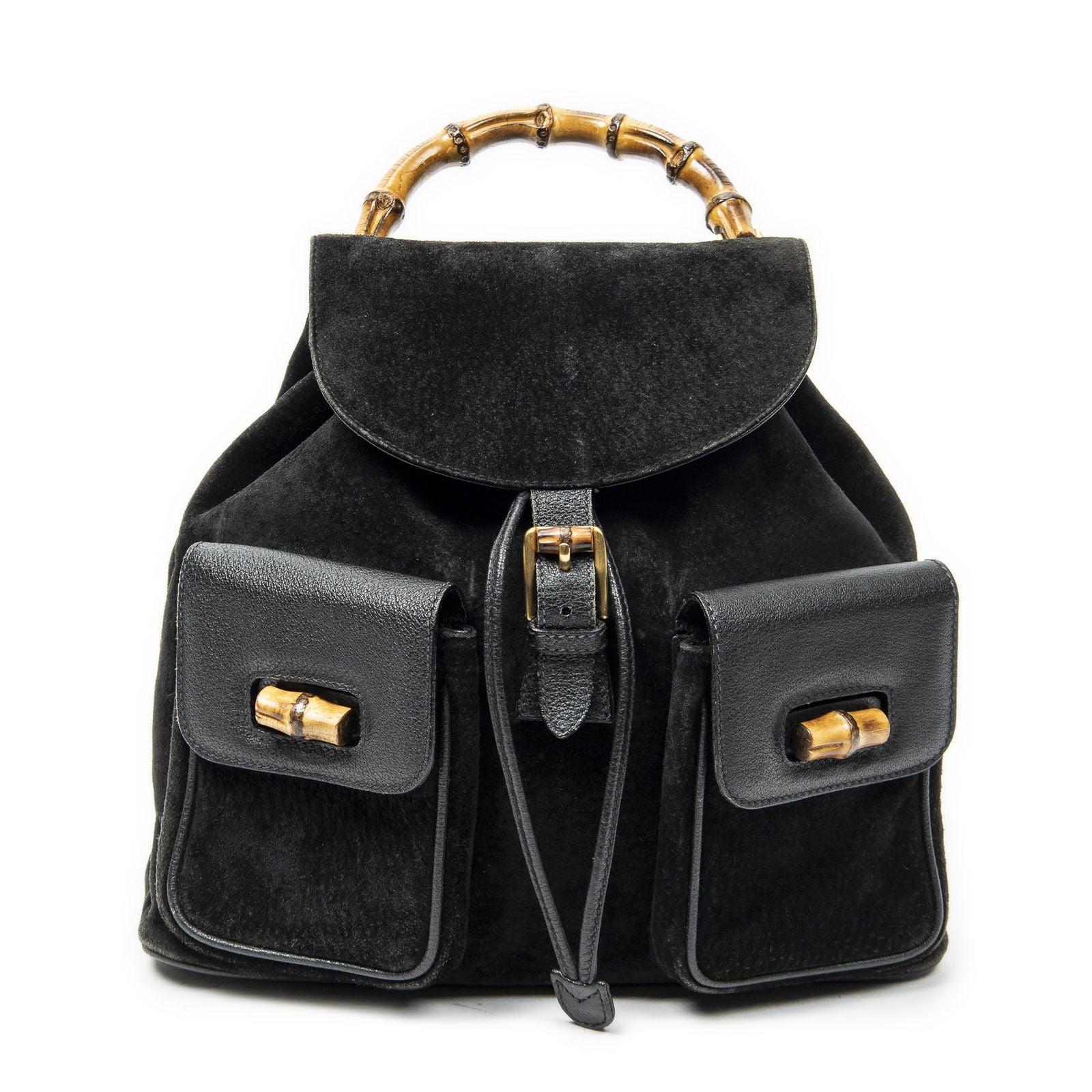 Gucci Rajibanbu Backpack Black Suede Leather