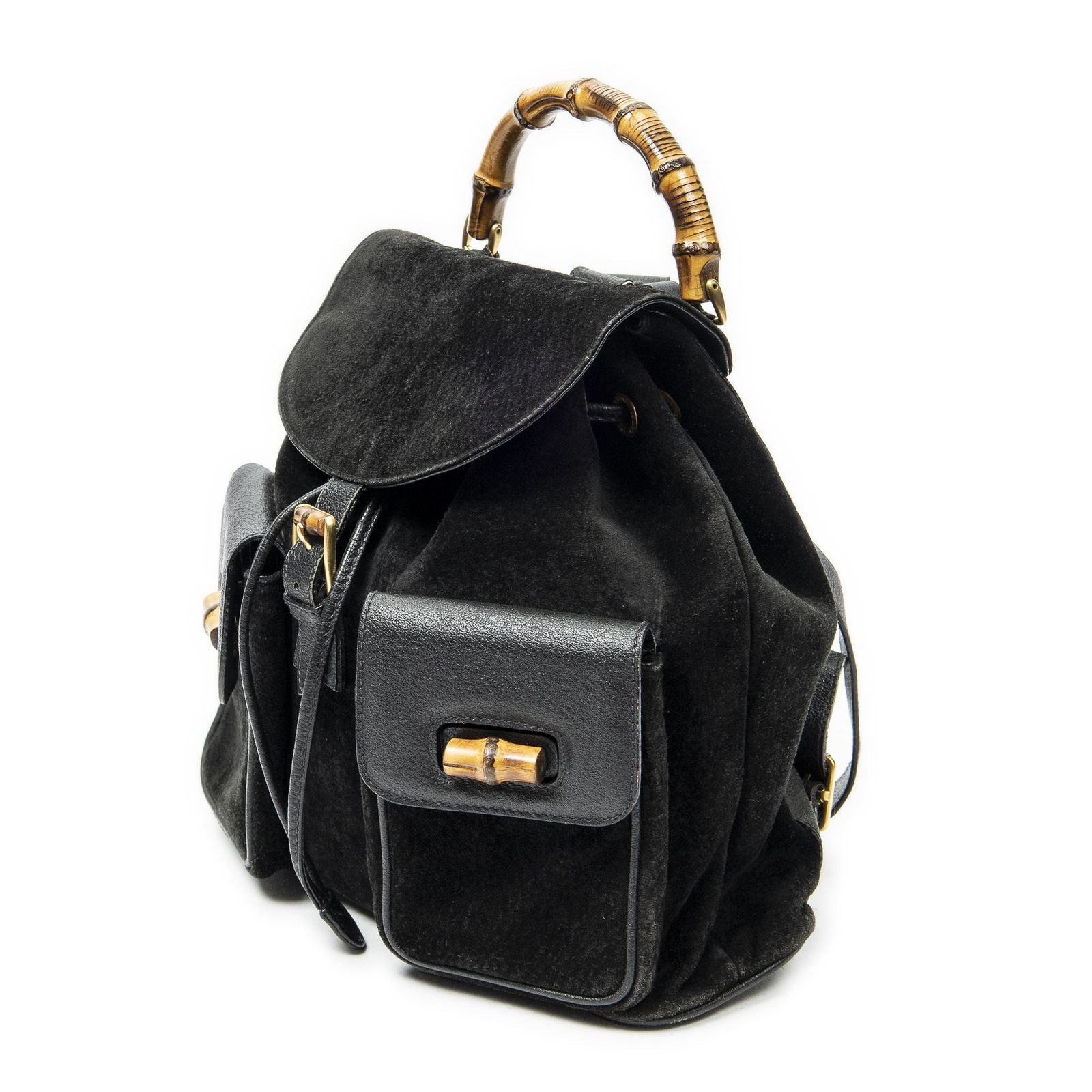 Gucci Rajibanbu Backpack Black Suede Leather — view 2