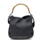 Gucci Pop Bamboo Top Handle Black GG Canvas