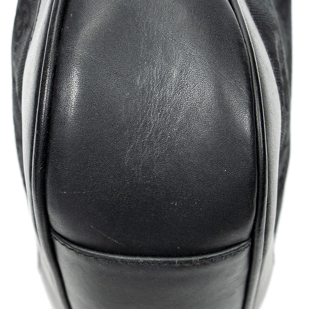 Gucci Pop Bamboo Top Handle Black GG Canvas — view 7