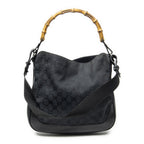 Gucci Pop Bamboo Top Handle Black GG Canvas — view 5