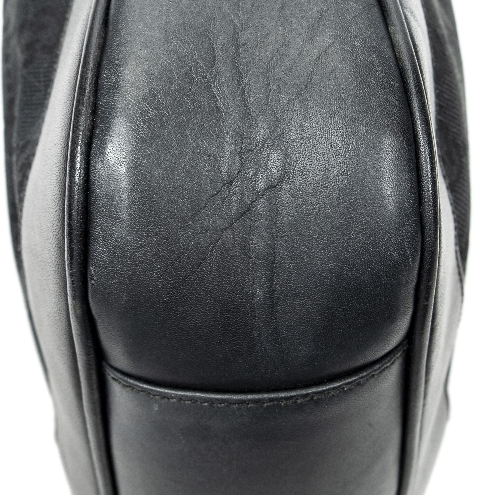 Gucci Pop Bamboo Top Handle Black GG Canvas — view 8