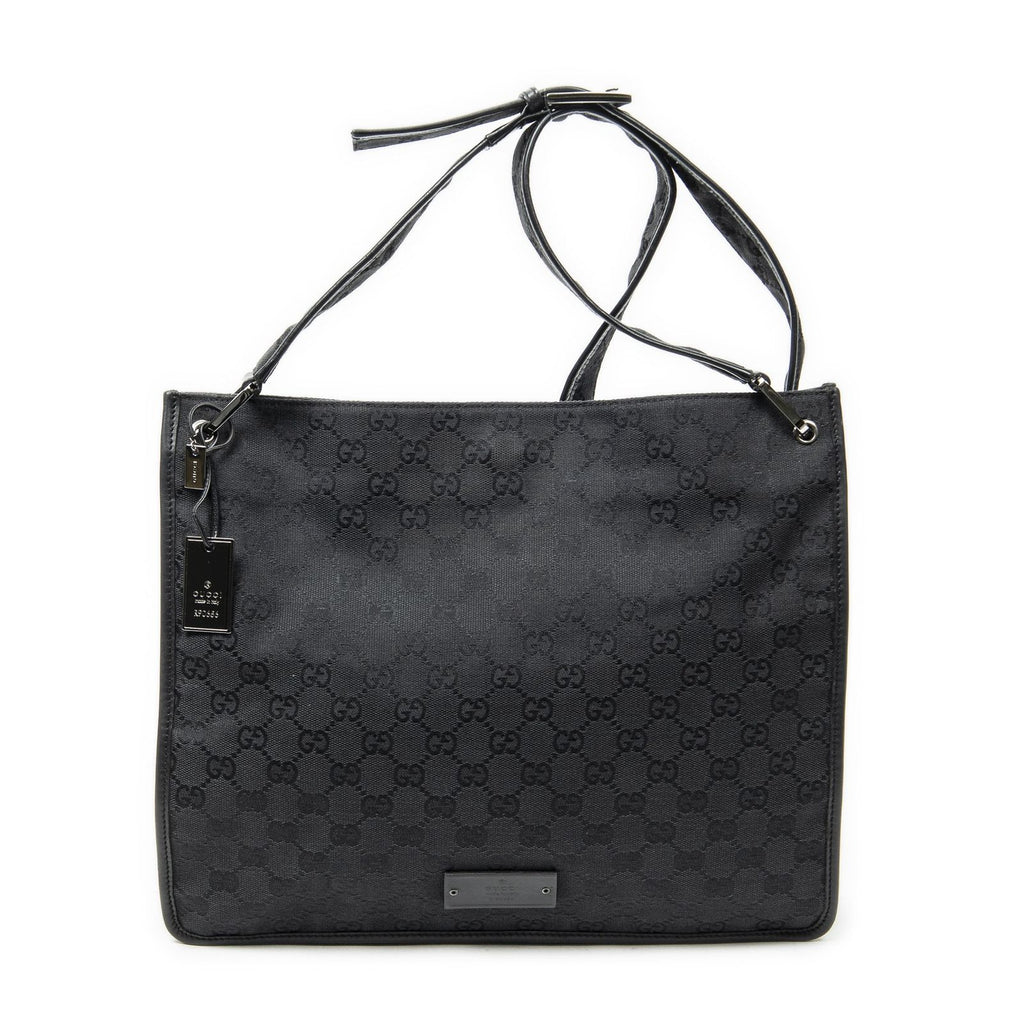 Gucci Medium Flat Messenger Black GG Canvas