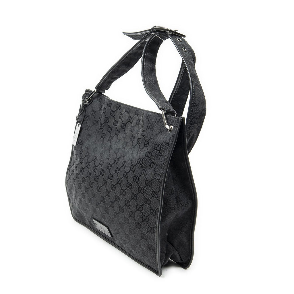 Gucci Medium Flat Messenger Black GG Canvas — view 2