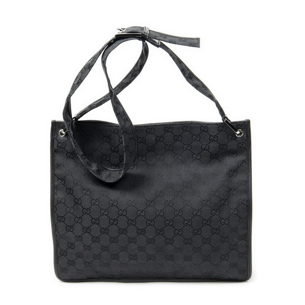 Gucci Medium Flat Messenger Black GG Canvas — view 5