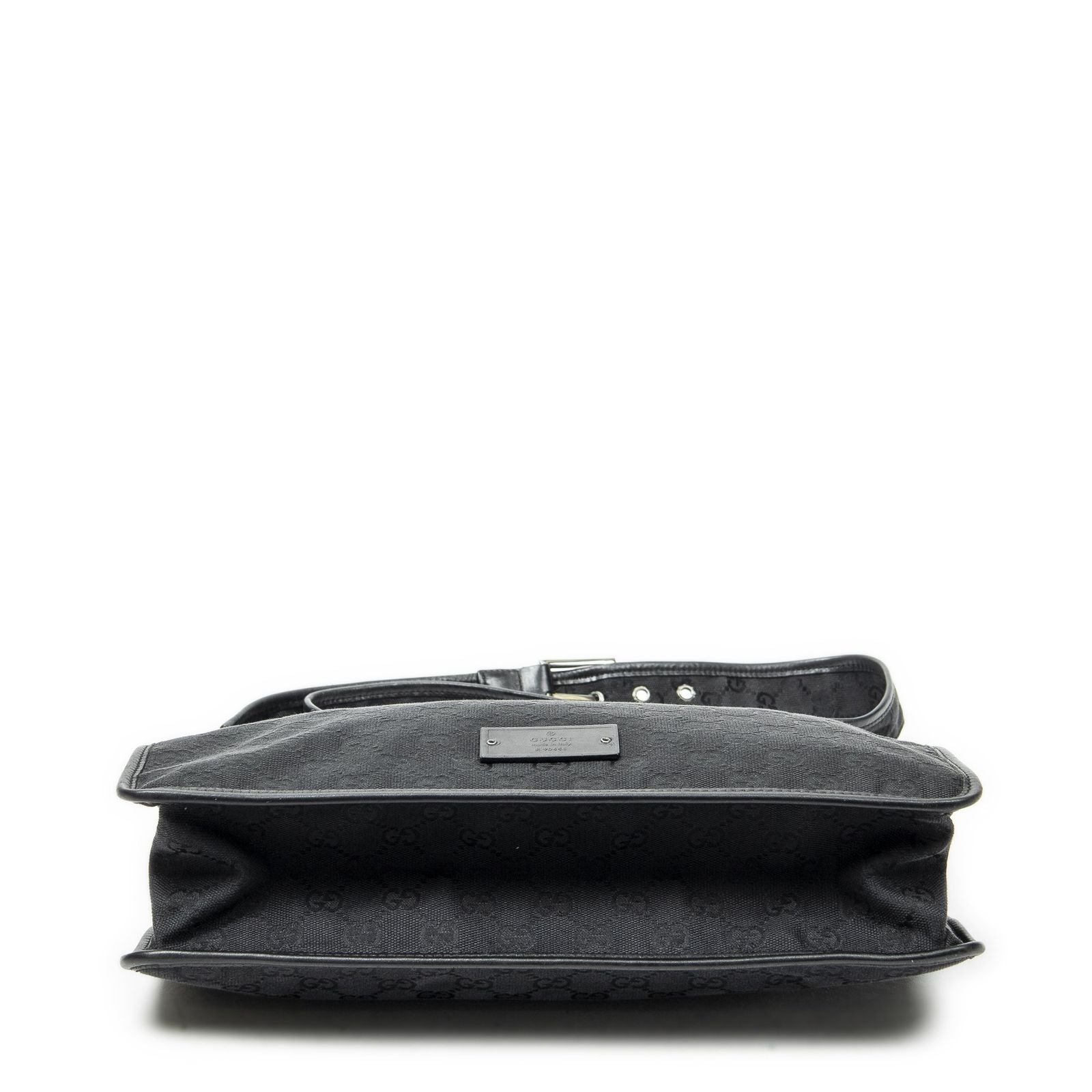 Gucci Medium Flat Messenger Black GG Canvas — view 6