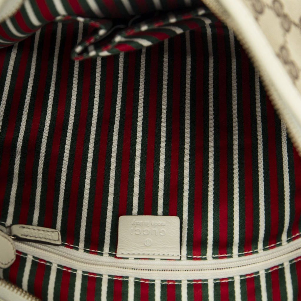 Gucci Medium New Britt Half Moon Crossbody Beige Ivory GG Canvas — view 9