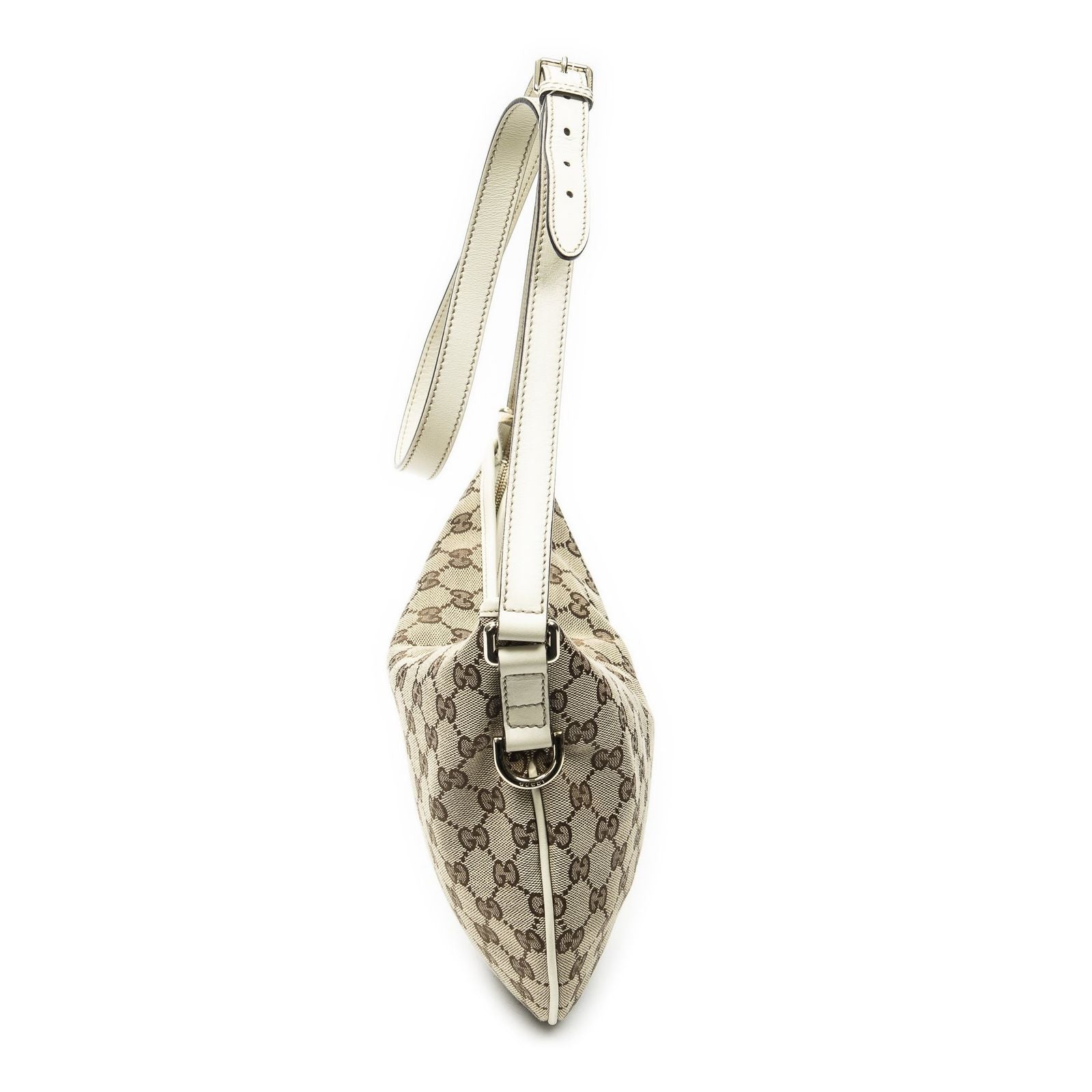 Gucci Medium New Britt Half Moon Crossbody Beige Ivory GG Canvas — view 4