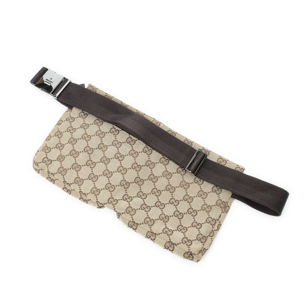Gucci Waist Pouch Dark Brown Beige GG Canvas — view 2