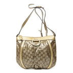 Gucci Abbey Shoulder Bag Gold Crystal Canvas