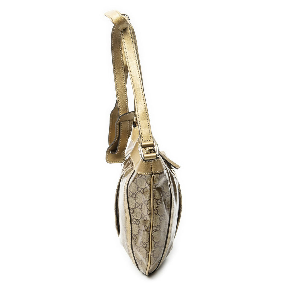 Gucci Abbey Shoulder Bag Gold Crystal Canvas — view 4