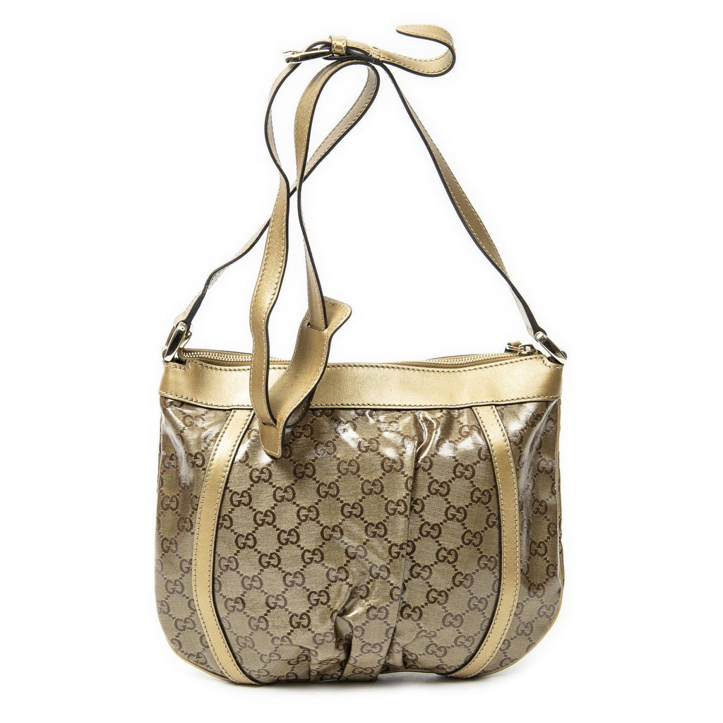 Gucci Abbey Shoulder Bag Gold Crystal Canvas — view 5