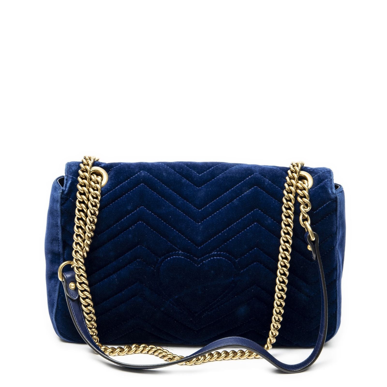 Gucci Medium GG Marmont Flap Royal Blue Embroidery Canvas — view 5