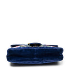 Gucci Medium GG Marmont Flap Royal Blue Embroidery Canvas — view 6