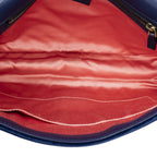 Gucci Medium GG Marmont Flap Royal Blue Embroidery Canvas — view 9