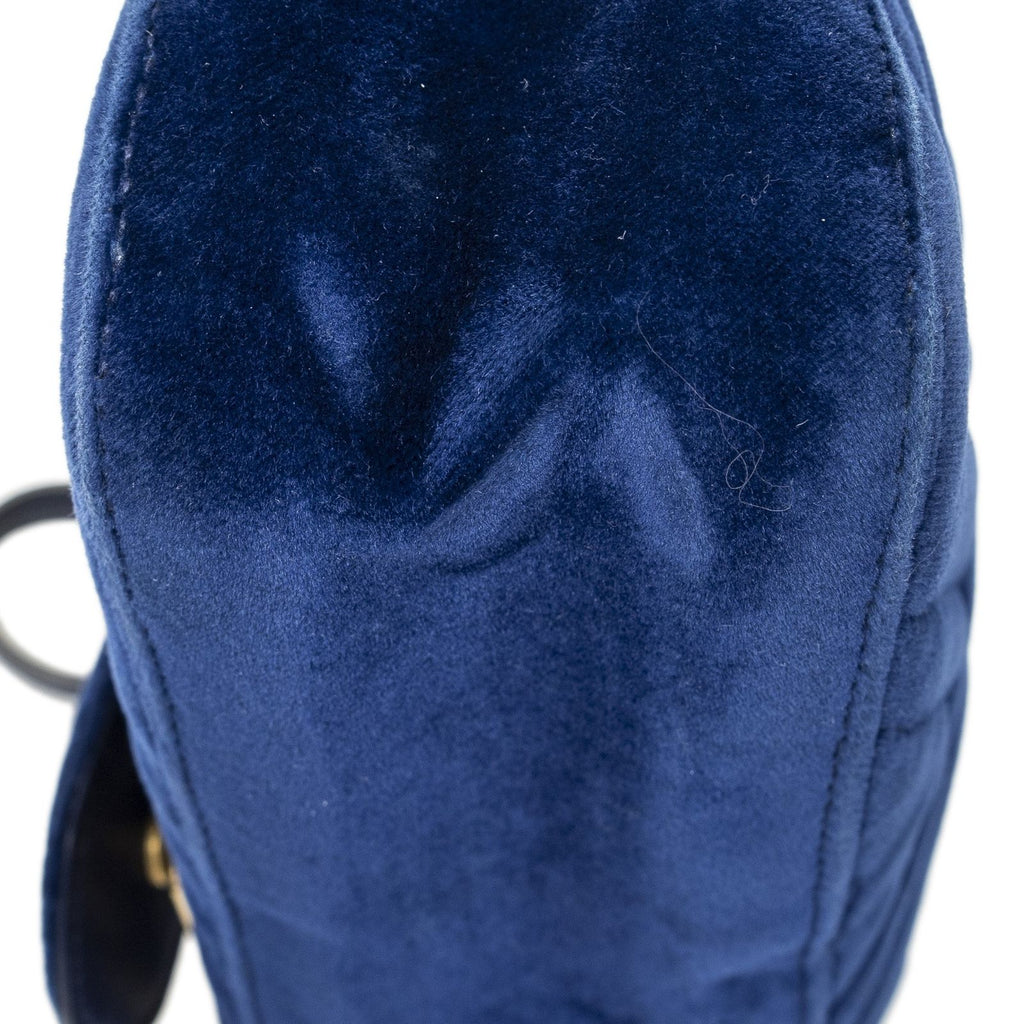 Gucci Medium GG Marmont Flap Royal Blue Embroidery Canvas — view 8