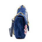 Gucci Medium GG Marmont Flap Royal Blue Embroidery Canvas — view 4