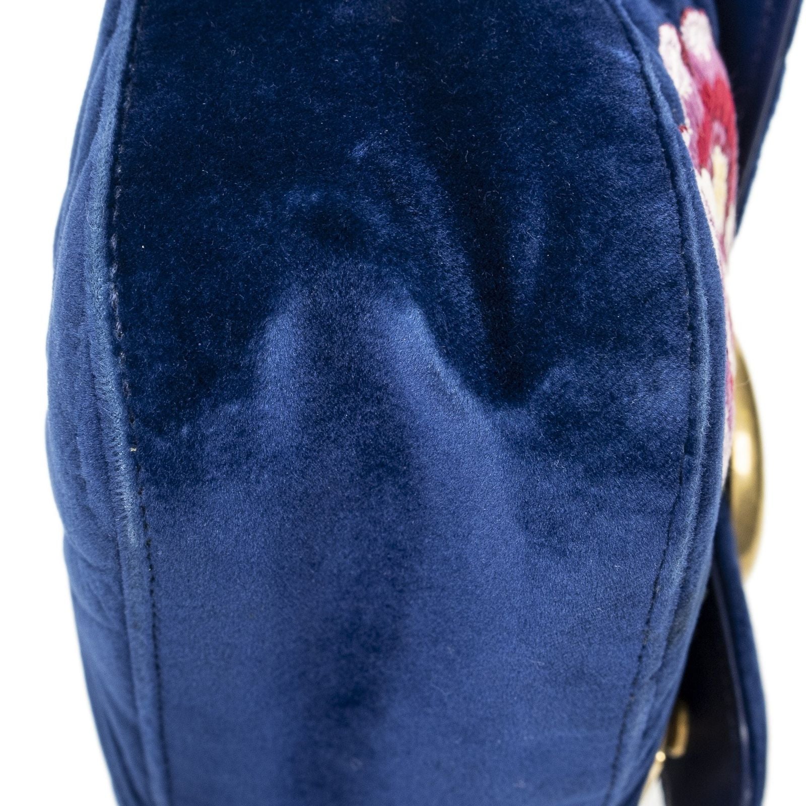 Gucci Medium GG Marmont Flap Royal Blue Embroidery Canvas — view 7