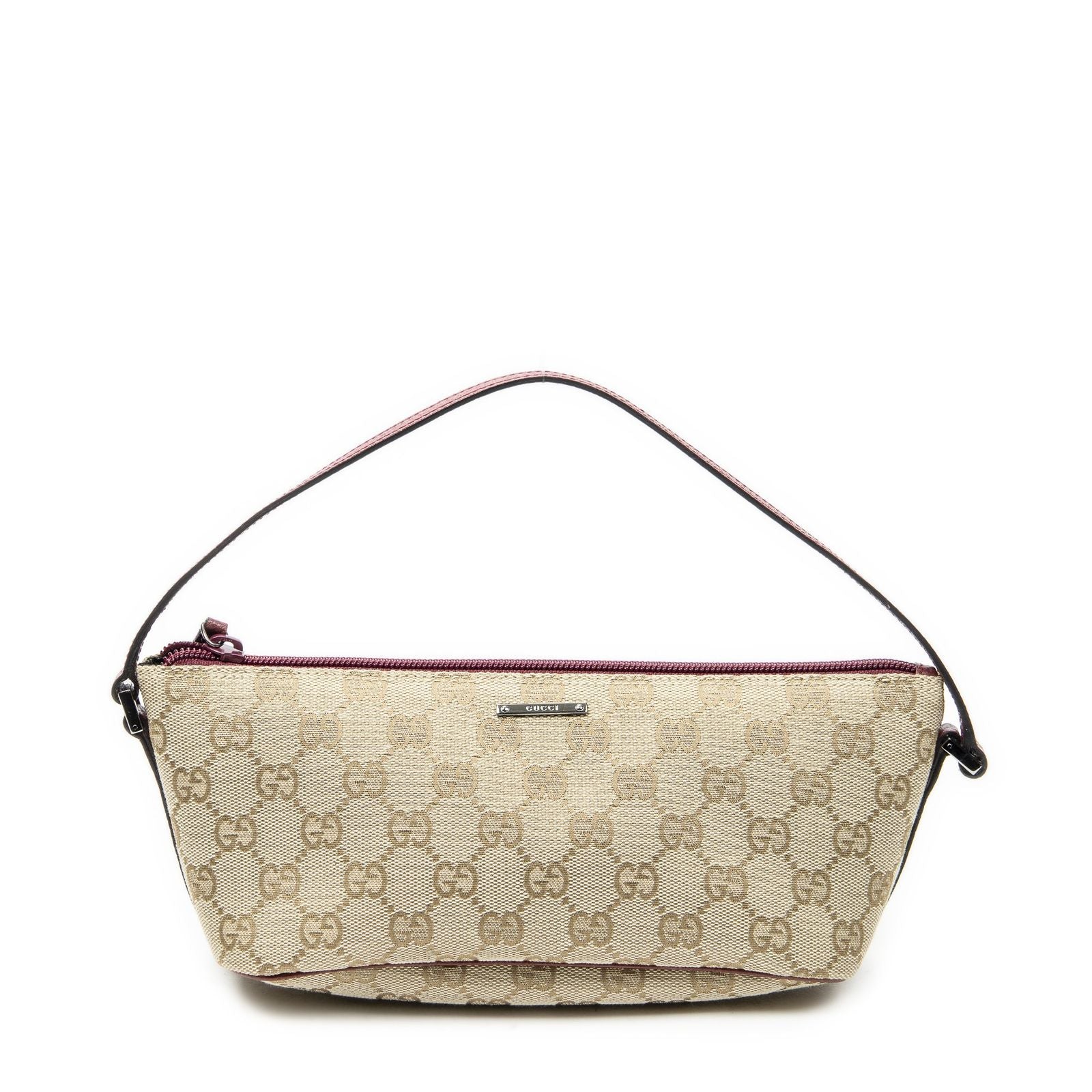 Gucci Pouch Beige Fuchsia GG Canvas