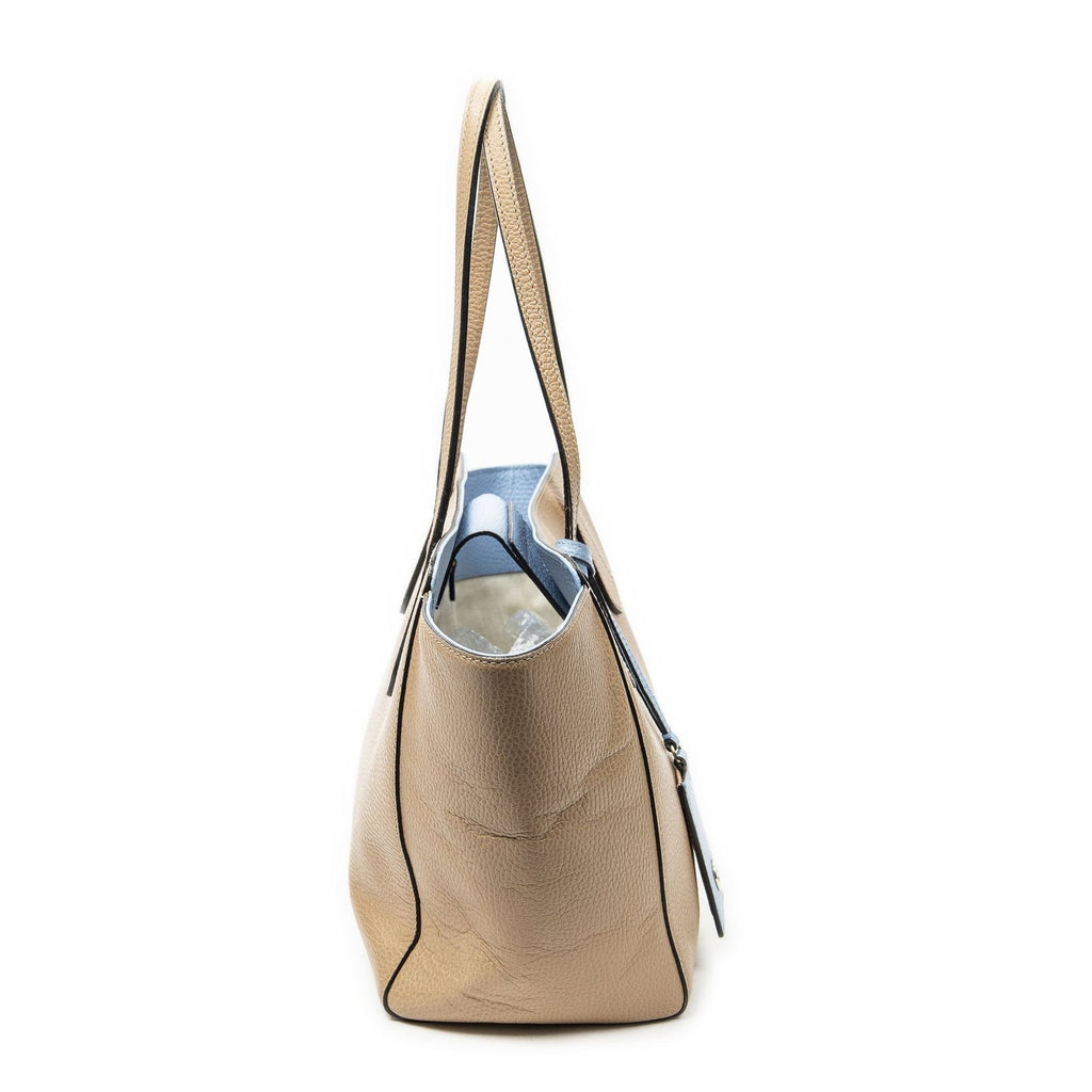 Gucci Small Swing Tote Beige Light Blue Grain Calf Skin Leather — view 4