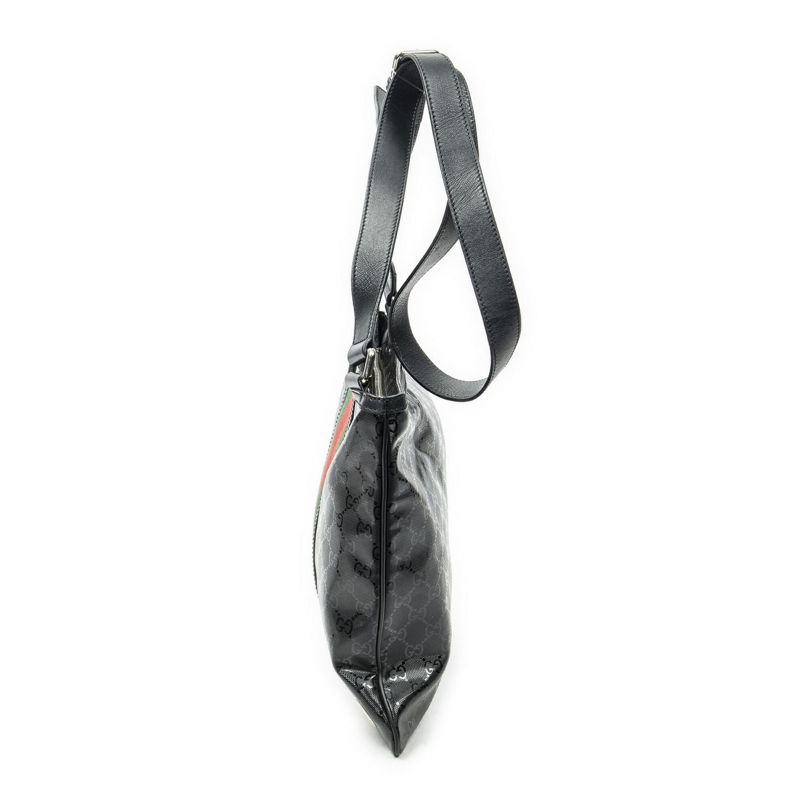 Gucci Web Media Messenger Black Guccissima Imprint Canvas — view 3