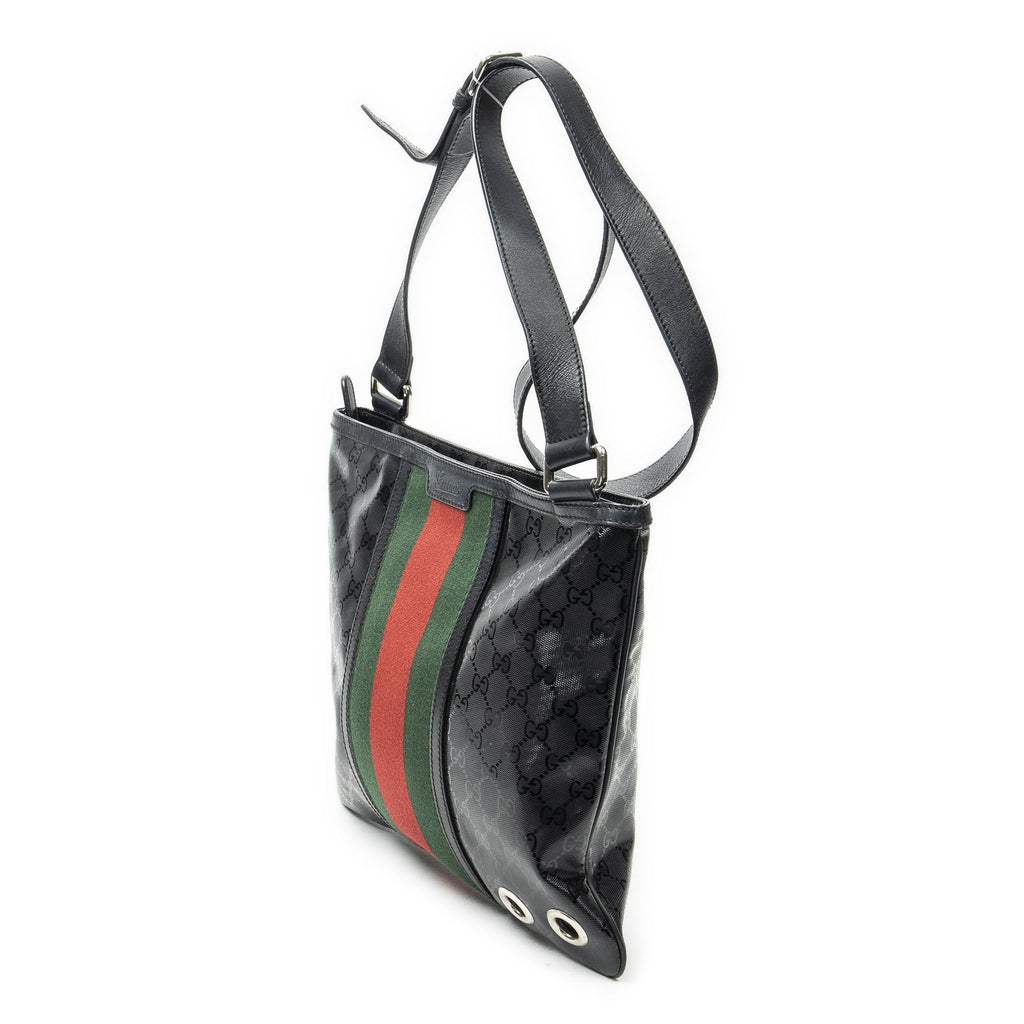 Gucci Web Media Messenger Black Guccissima Imprint Canvas — view 2