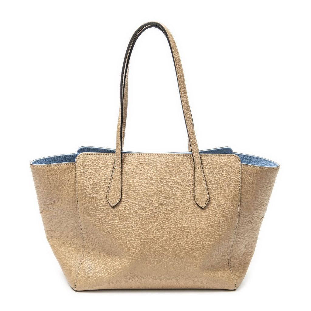Gucci Small Swing Tote Beige Light Blue Grain Calf Skin Leather — view 5