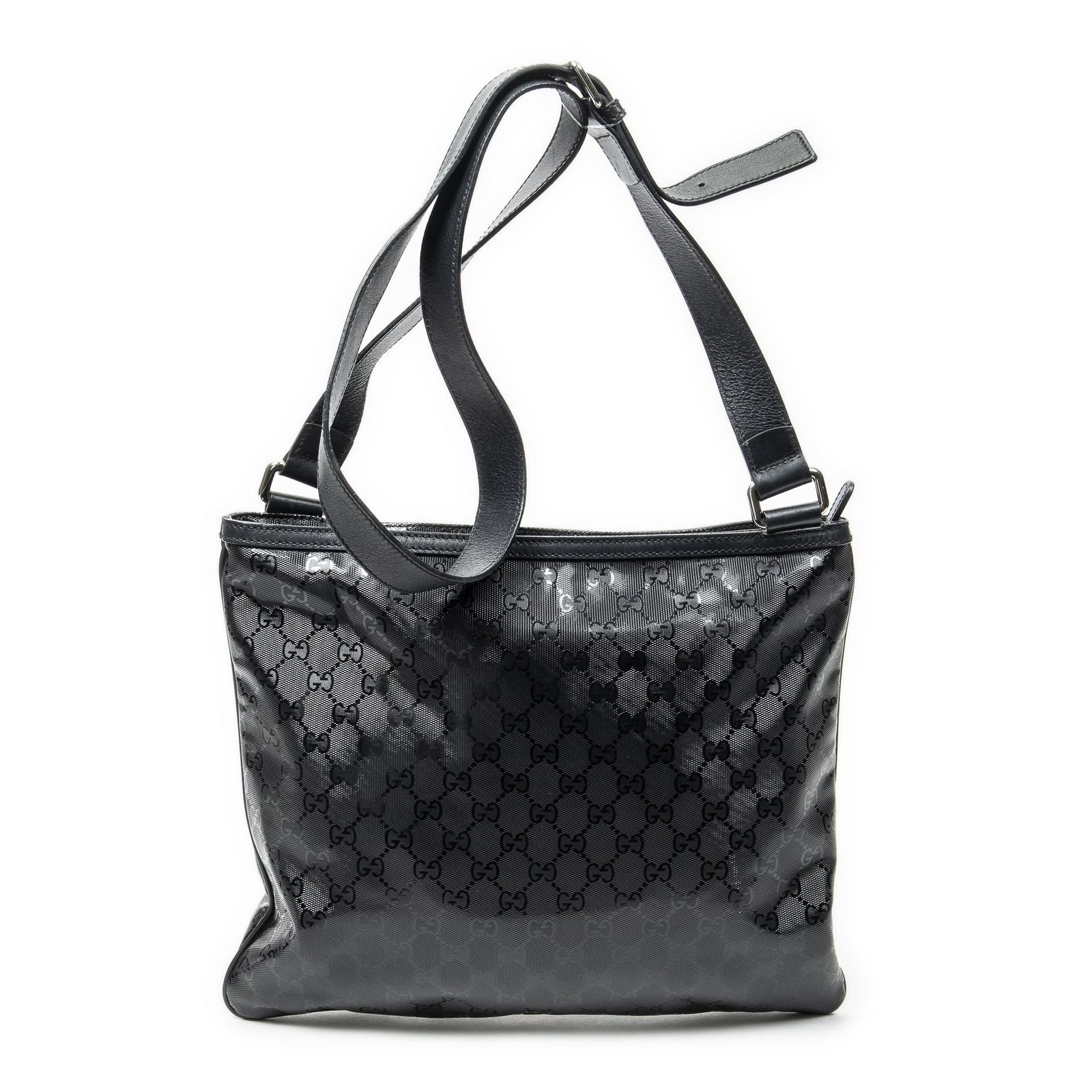 Gucci Web Media Messenger Black Guccissima Imprint Canvas — view 5