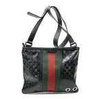 Gucci Web Media Messenger Black Guccissima Imprint Canvas