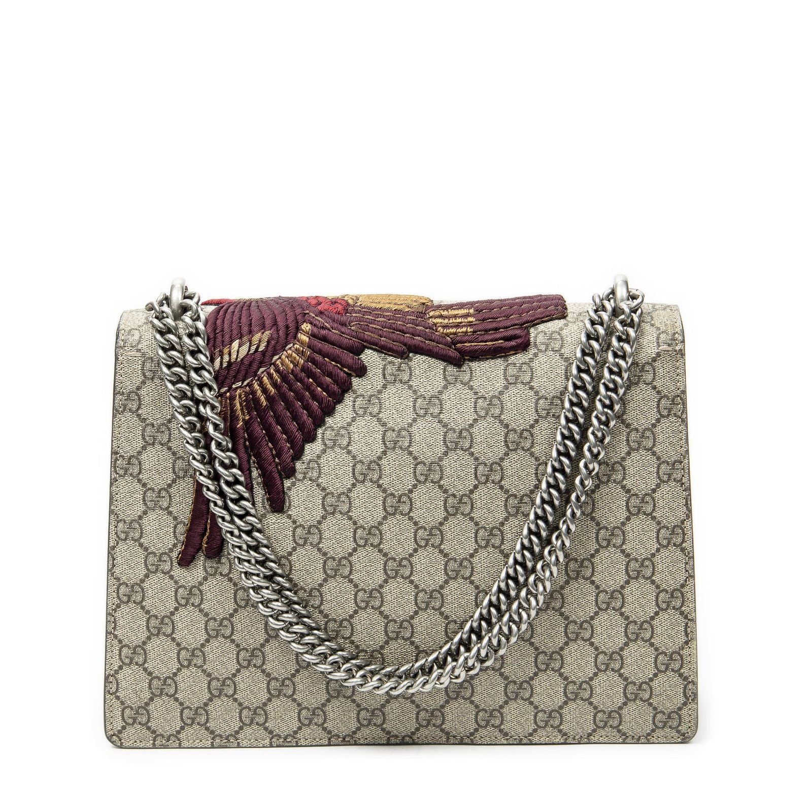 Gucci Tiger Dionysus Chain Crossbody Beige Purple Embroidery Supreme Canvas — view 5