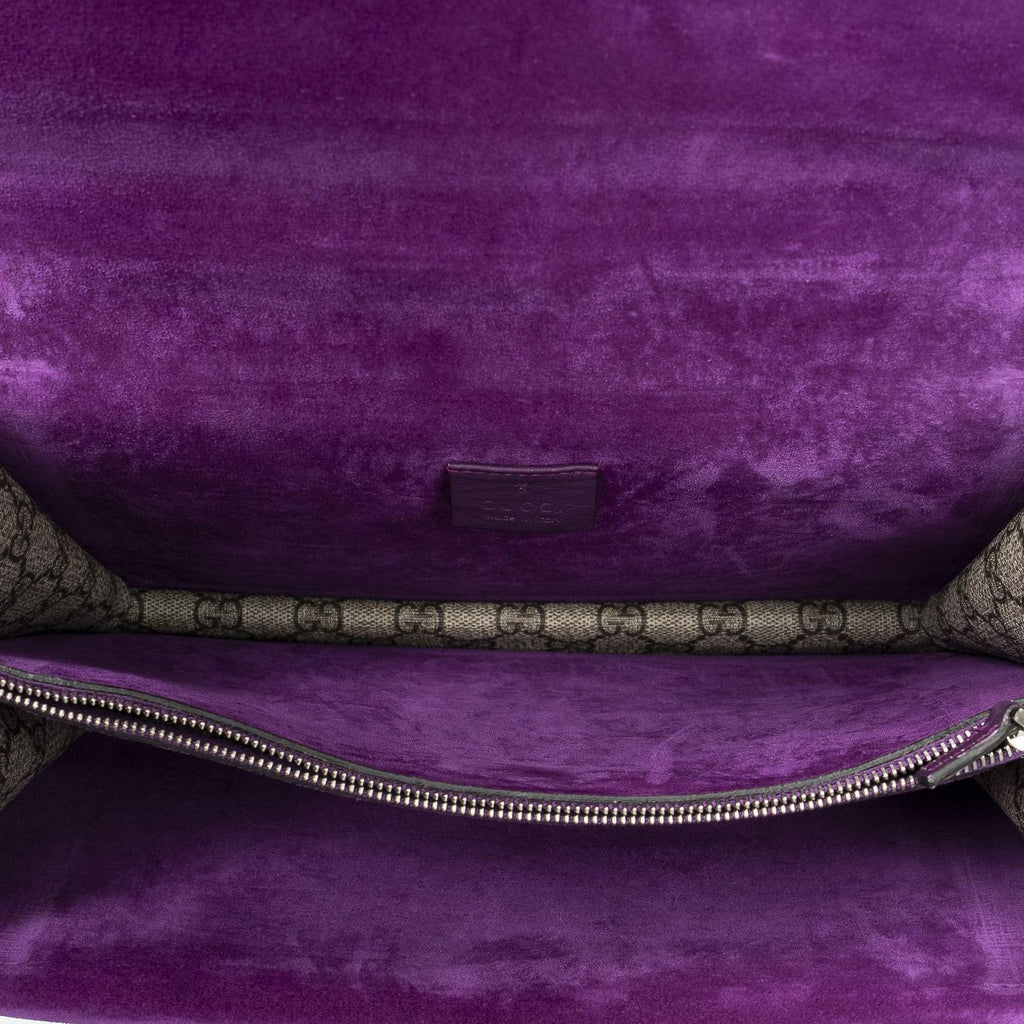 Gucci Tiger Dionysus Chain Crossbody Beige Purple Embroidery Supreme Canvas — view 9