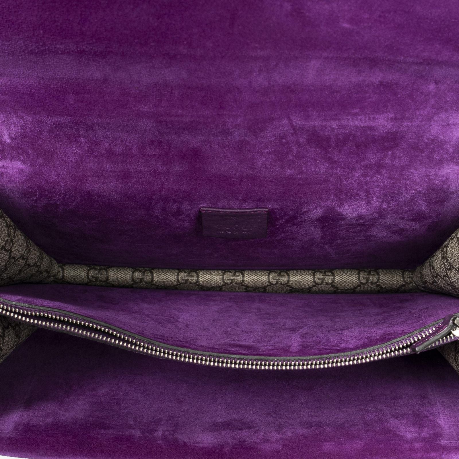 Gucci Tiger Dionysus Chain Crossbody Beige Purple Embroidery Supreme Canvas — view 9
